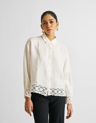 Reistor® Button-down with Embroidered Lace Shirt | Madewell