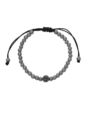 Pulseira Masculina, Aço inoxidável  banho de ródio, Zircónia de cultivo