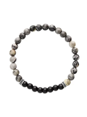 Pulseira Masculina, Aço inoxidável, Ónix de cultivo