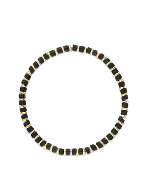 Pulseira Masculina, Aço inoxidável em banho de ouro cerca de 1 mícron, Ónix de cultivo