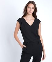 Blouse bimatière noire Neptune