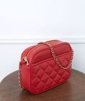 Pochette en cuir matelassée rouge Dan