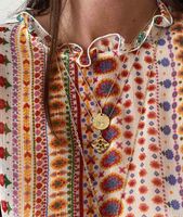 Collier or losange martelé Bijoux Léone