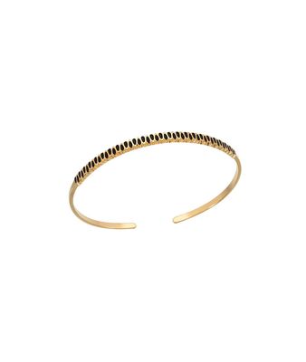 Bracelet jonc or pétale noir Bijoux Léone