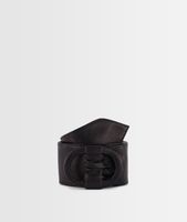 Ceinture large en cuir noire Elya
