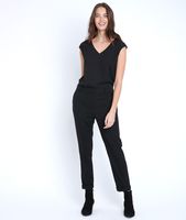 Blouse bimatière noire Neptune