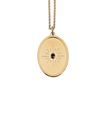 Collier médaille or éclat de zircon Bijoux Léone