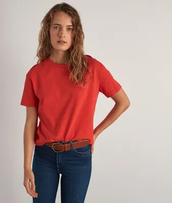 T-shirt en coton bio rouge Calypso