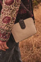 Sac à bandoulière en coton et cuir Fanny