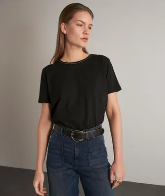 T-shirt noir en coton biologique cate