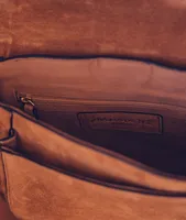Sac besace en cuir velours camel Jordan
