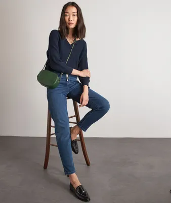 Jean loose bleu en coton Noor