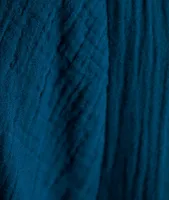 Blouse en gaze de coton bleu canard Laeti