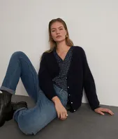 Cardigan en polyamide encre Paddy