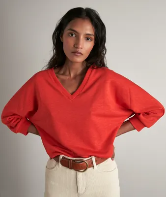 Sweat-shirt en coton rouge Cody