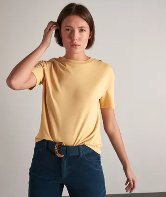 T-shirt en coton bio jaune Calypso
