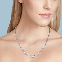 White Gold Riviera Necklace with Graduated Diamonds