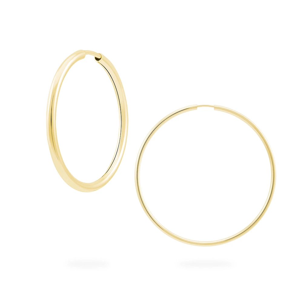 54 mm Yellow Gold Hoop Earrings