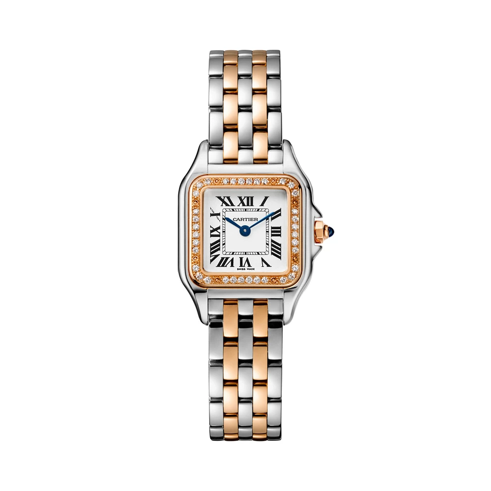 Panthère de Cartier Small Quartz 22 x 30 mm Rose Gold, Stainless Steel and Diamond