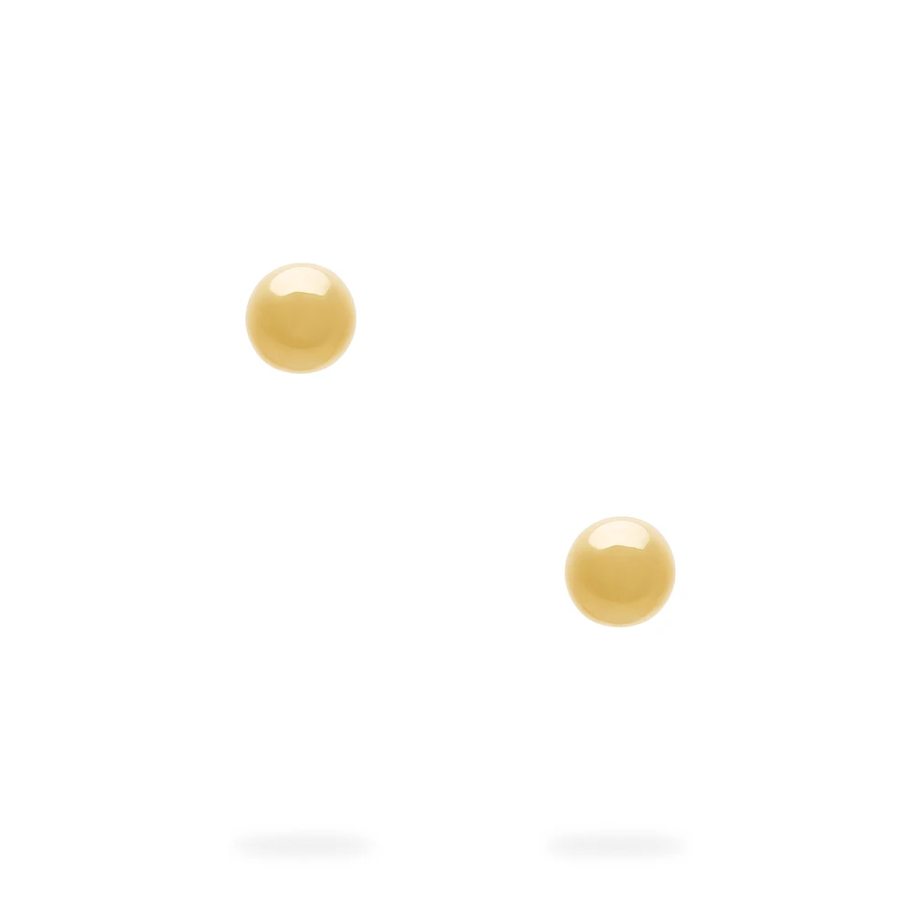 6 MM Yellow Gold Stud Earrings