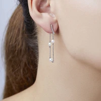 Trend White Gold Pearl and Diamond Earrings