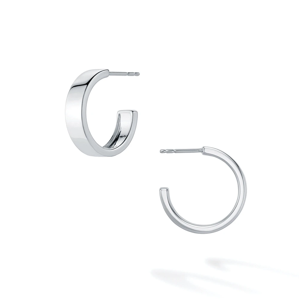 15MM Bold Sterling Silver Hoop Earrings