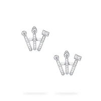 Diamond Triple Hoop Earrings