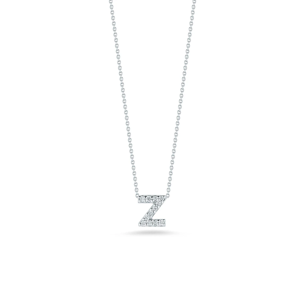 Tiny Treasures Love Letter Z White Gold and Diamond Pendant