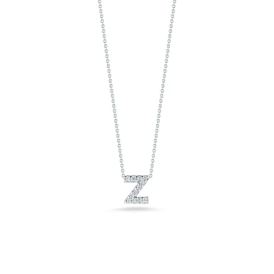 Tiny Treasures Love Letter Z White Gold and Diamond Pendant