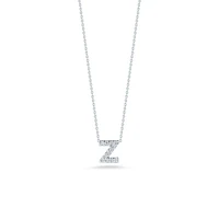 Tiny Treasures Love Letter Z White Gold and Diamond Pendant