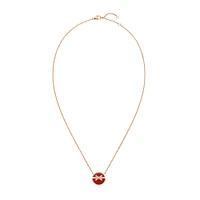 Jeux De Liens Harmony Small Rose Gold Carnelian and Diamond Pendant