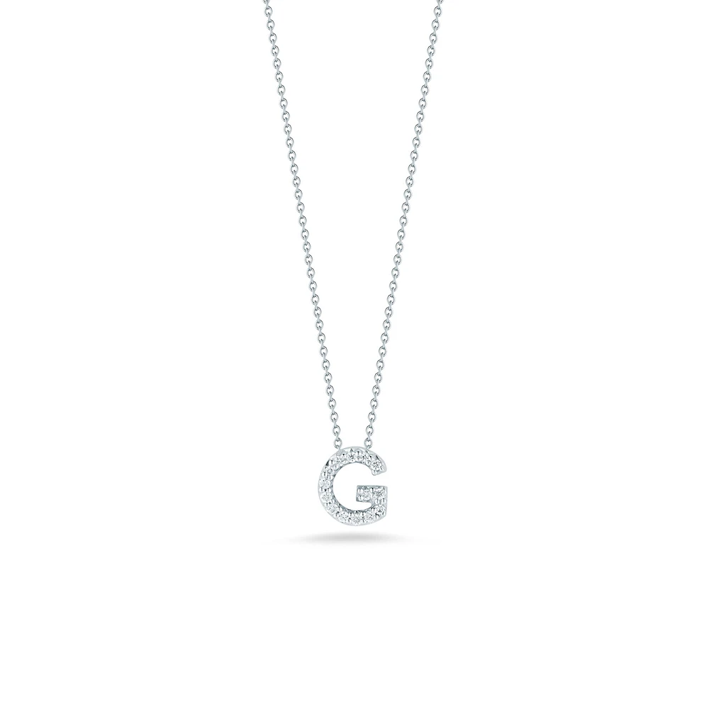 Tiny Treasures Love Letter White Gold and Diamond Pendant