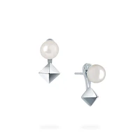 Freshwater Pearl and Stud Jacket Earrings