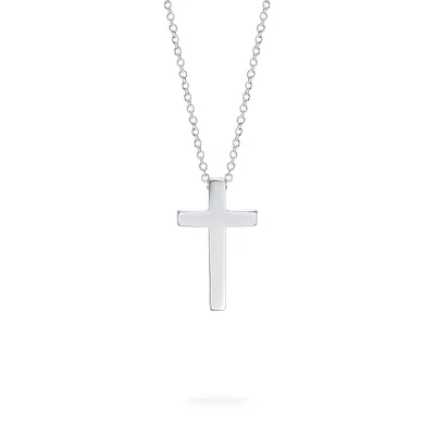 Sterling Silver Cross Pendant for Kids, Large