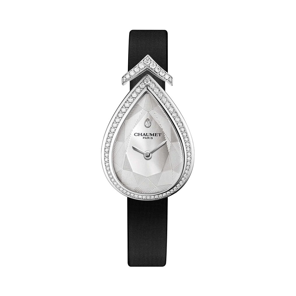 Joséphine Aigrette Quartz 27 X 20 mm White Gold & Diamond