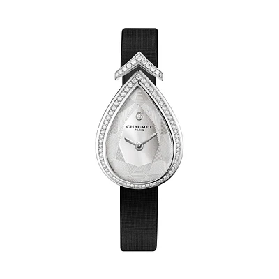 Joséphine Aigrette Quartz 27 X 20 mm White Gold & Diamond