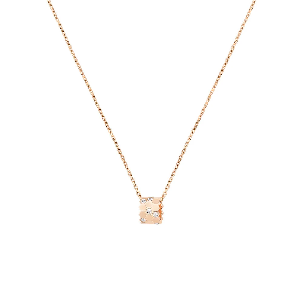 Bee My Love Small Rose Gold and Diamond Pendant