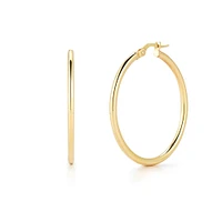 Basic Yellow Gold 35MM Hoop Earrings