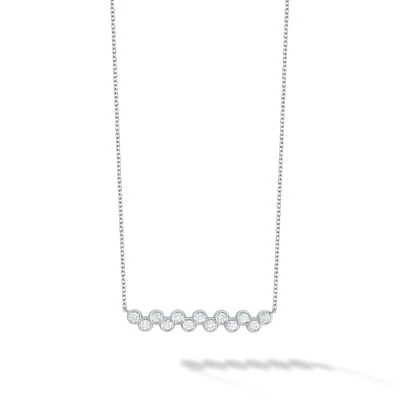 White Gold and Diamond Splash Bar Necklace