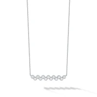White Gold and Diamond Splash Bar Necklace