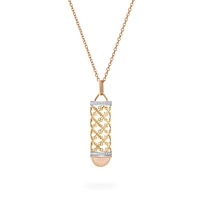 Diamond Message Pendant, Tri-Gold