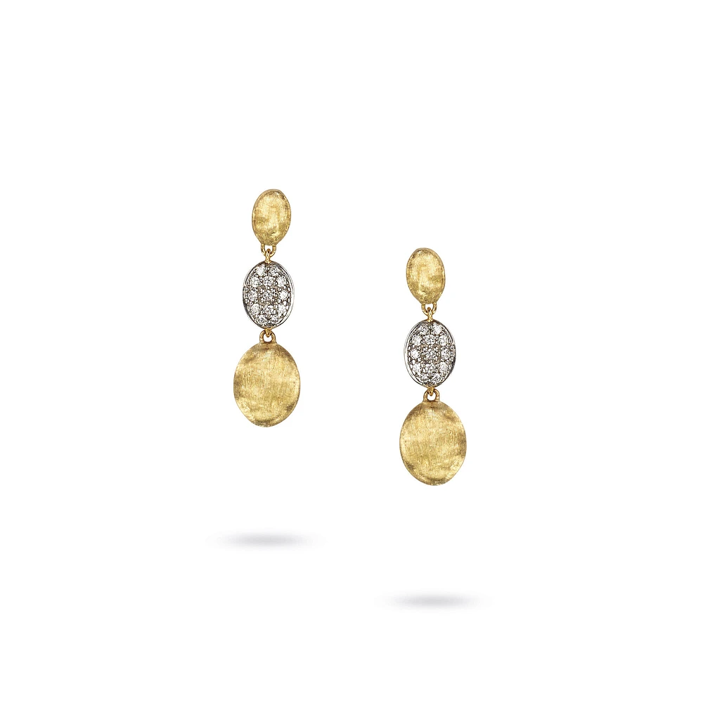 Siviglia Yellow Gold and Diamond Drop Earrings