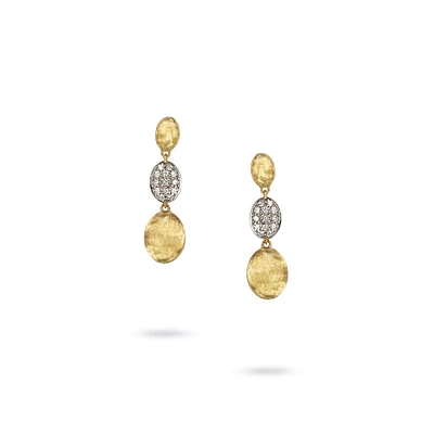 Siviglia Yellow Gold and Diamond Drop Earrings