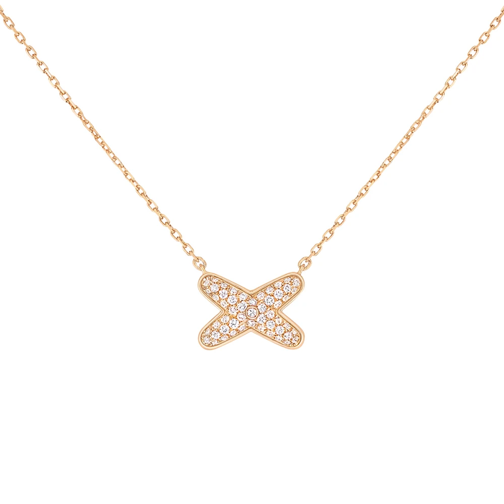 Jeux De Liens Rose Gold and Diamond Pavé Pendant