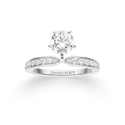 Joséphine Éclat d'Éternité Platinum Diamond Pavé Solitaire From Carat