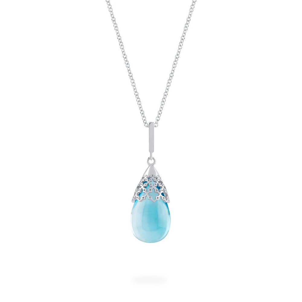 Blue Topaz Teardrop Pendant