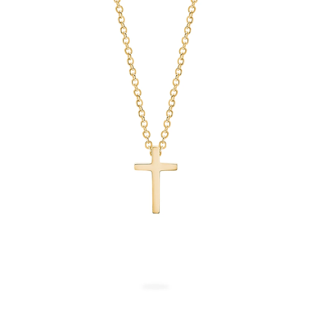 Yellow Gold Cross Pendant for Kids