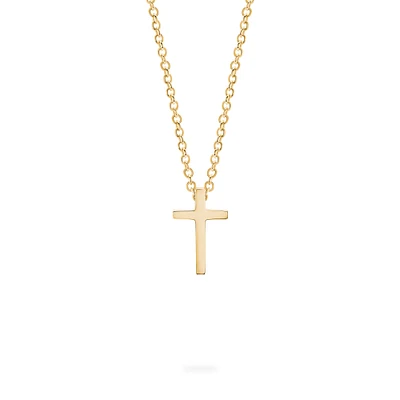 Yellow Gold Cross Pendant for Kids