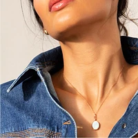 Slim Lockets Elle Rose Gold and Mother-of-Pearl Oval Pendant