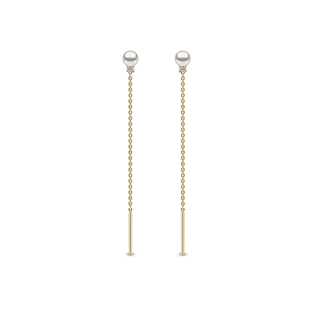 Trend Gold Pearl and Diamond Earrings